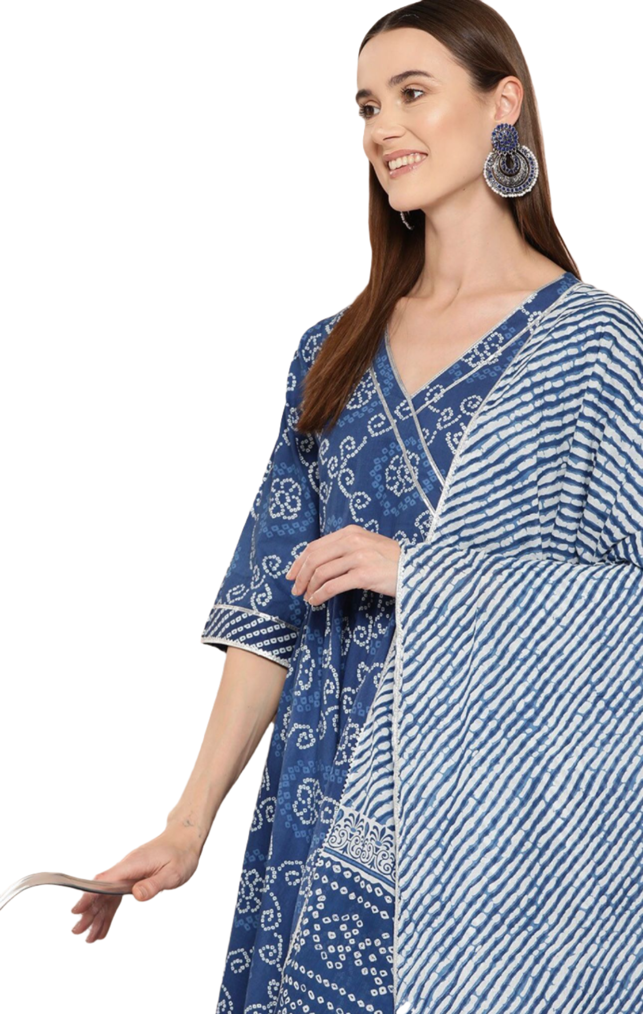 Anarkali-Outfit mit Bandhani-Print in Deutschland