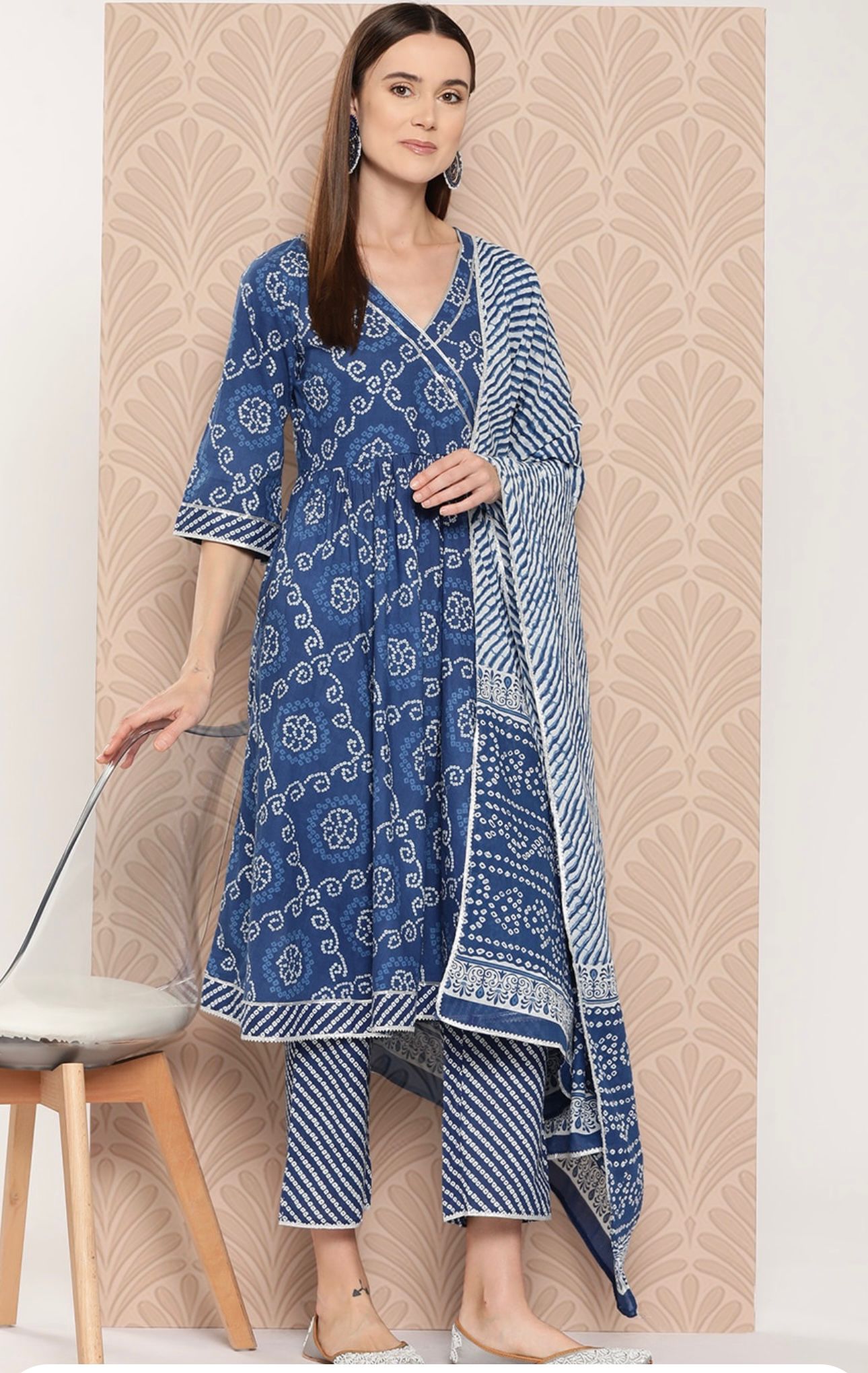 Bandhani Print Anarkali  Outfit In Germany