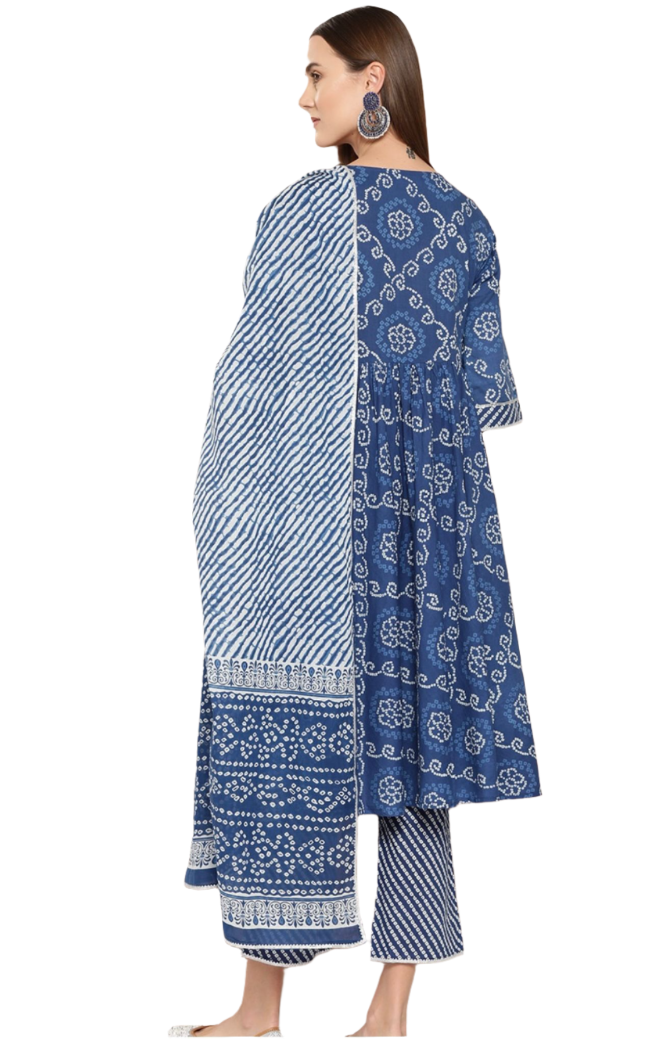 Anarkali-Outfit mit Bandhani-Print in Deutschland