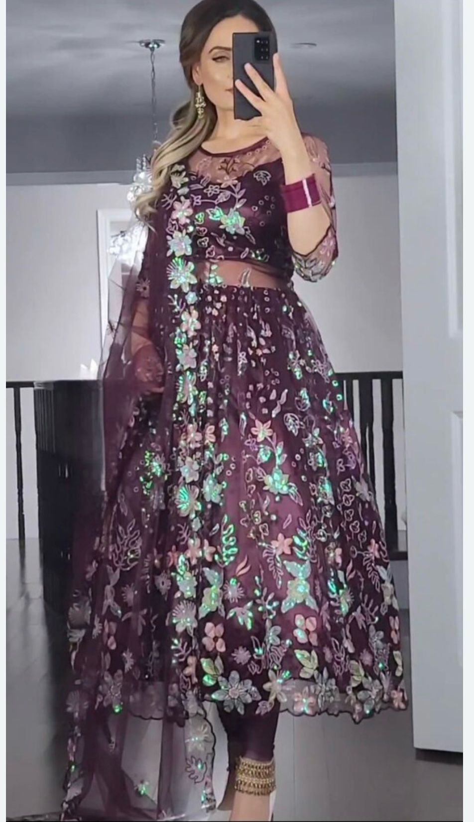 Net Long Gown(Anarkali Gown)