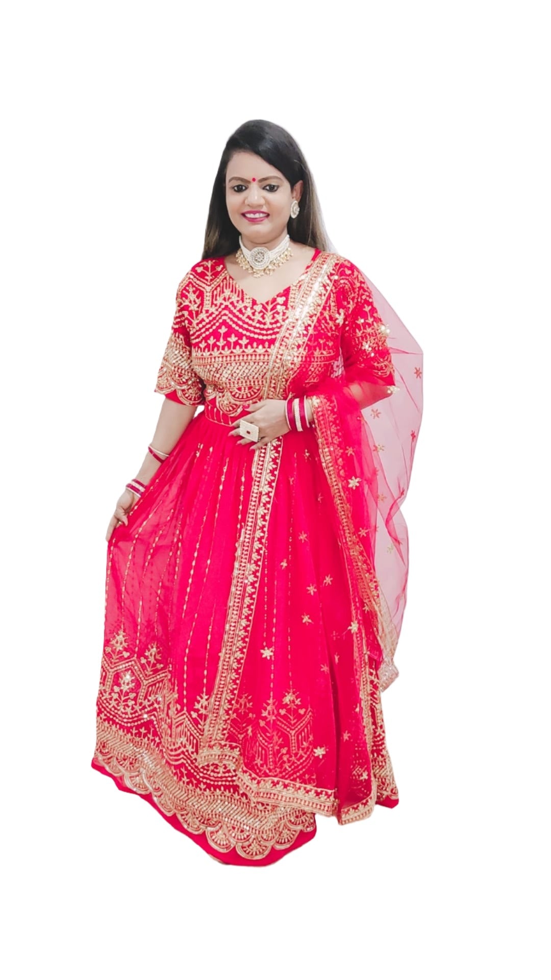 Neue Đěsigner-Sequenz Lehenga -Choli mit Dupatta