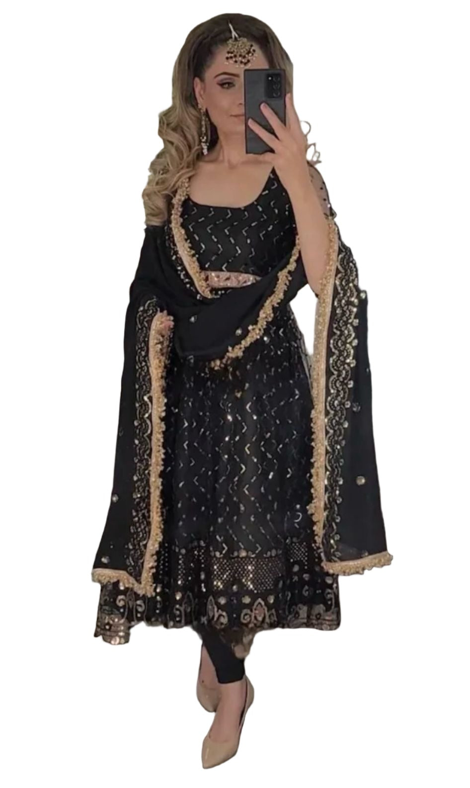 Pakistani Designer Partywear Heavy Work Anarkali