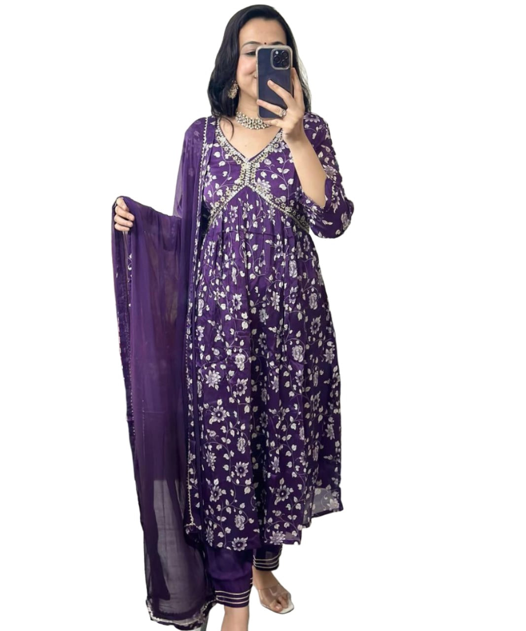 Aliya Cut kurti With Pant and Chiffon Dupatta In Germany