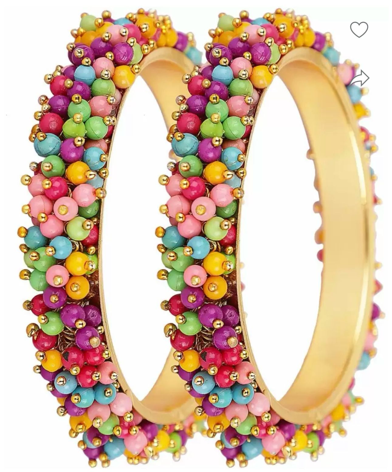 Set of 2 Embellished Gold-Plated Bangles