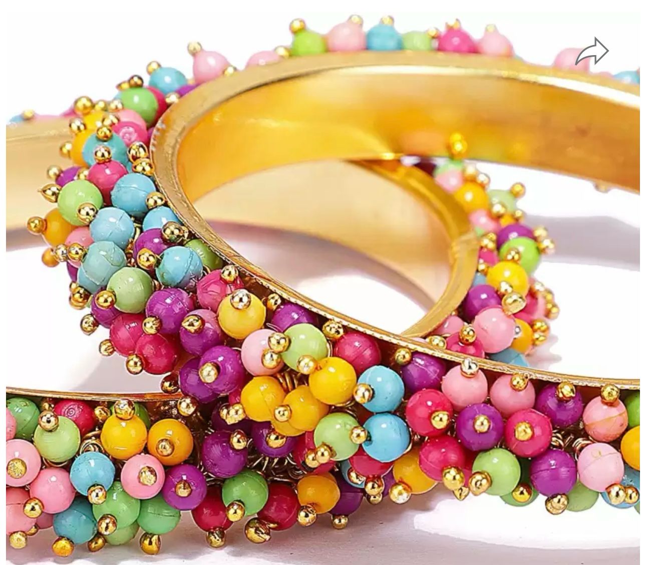 Set of 2 Embellished Gold-Plated Bangles