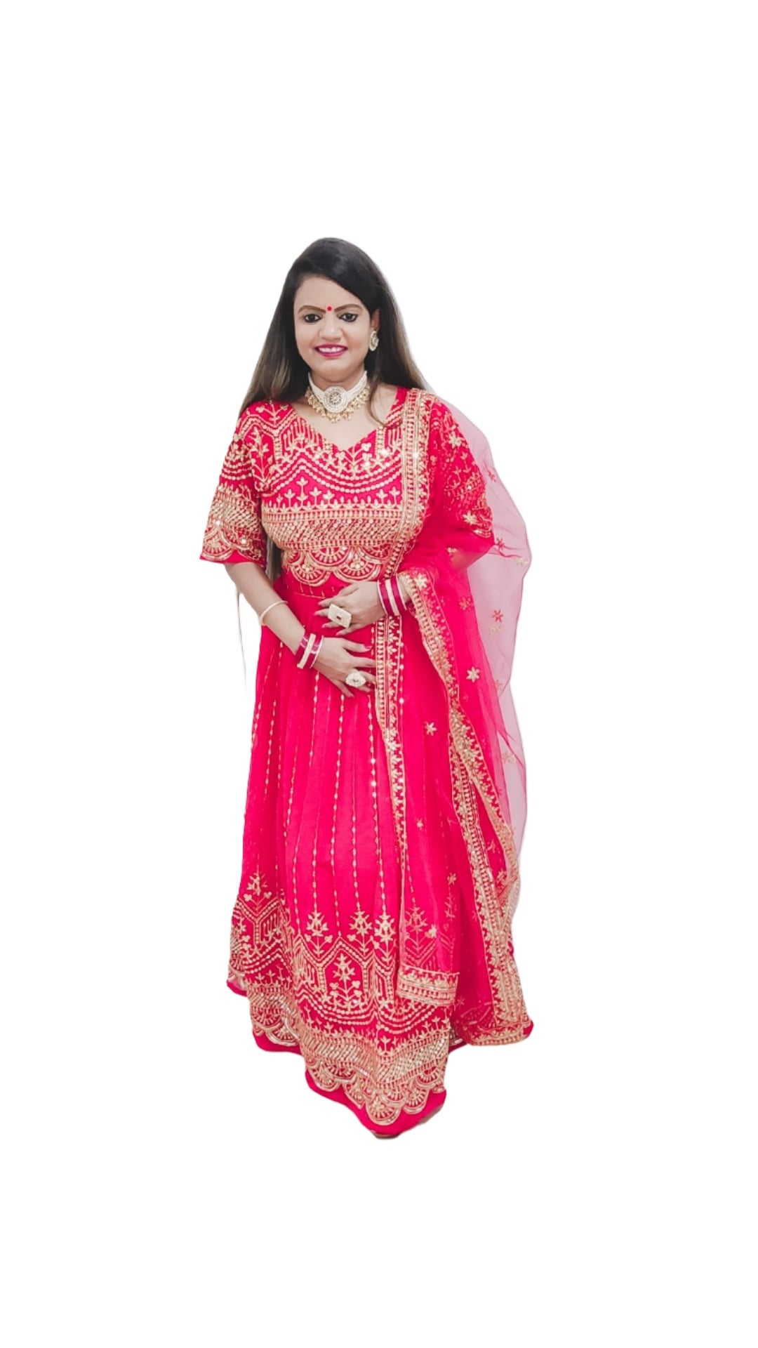 Neue Đěsigner-Sequenz Lehenga -Choli mit Dupatta