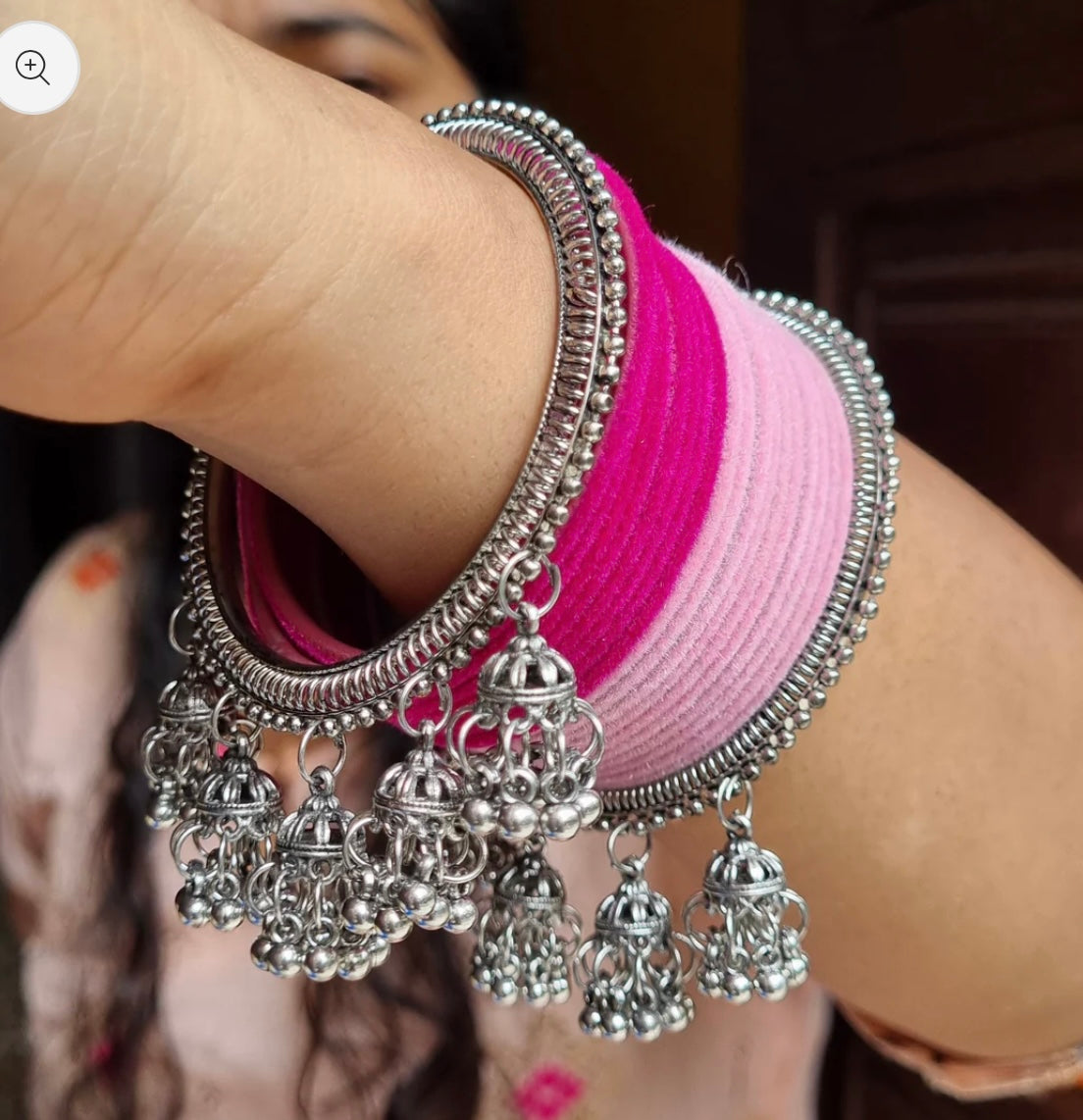 Jhumki Oxidised Bangles- 2.4 size