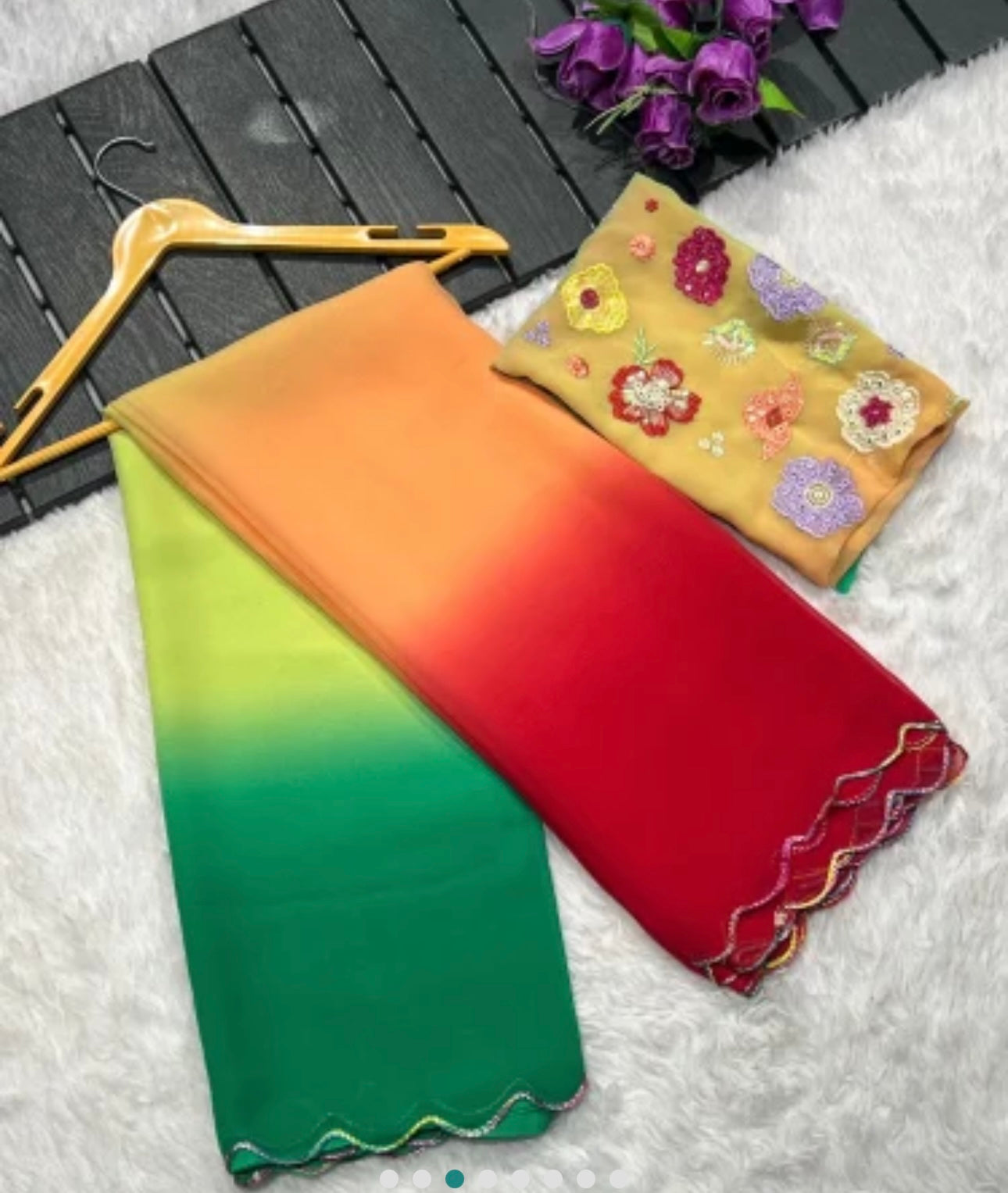 Multicoloured Georgette Ready to Wear Saree