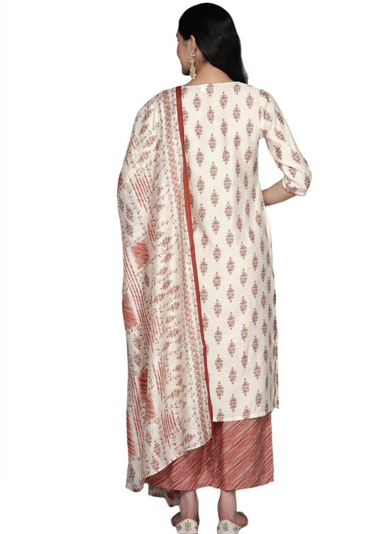 Women Kurta Plazo Set embroidery and fabric detail - Neha Couture Indian Fashion