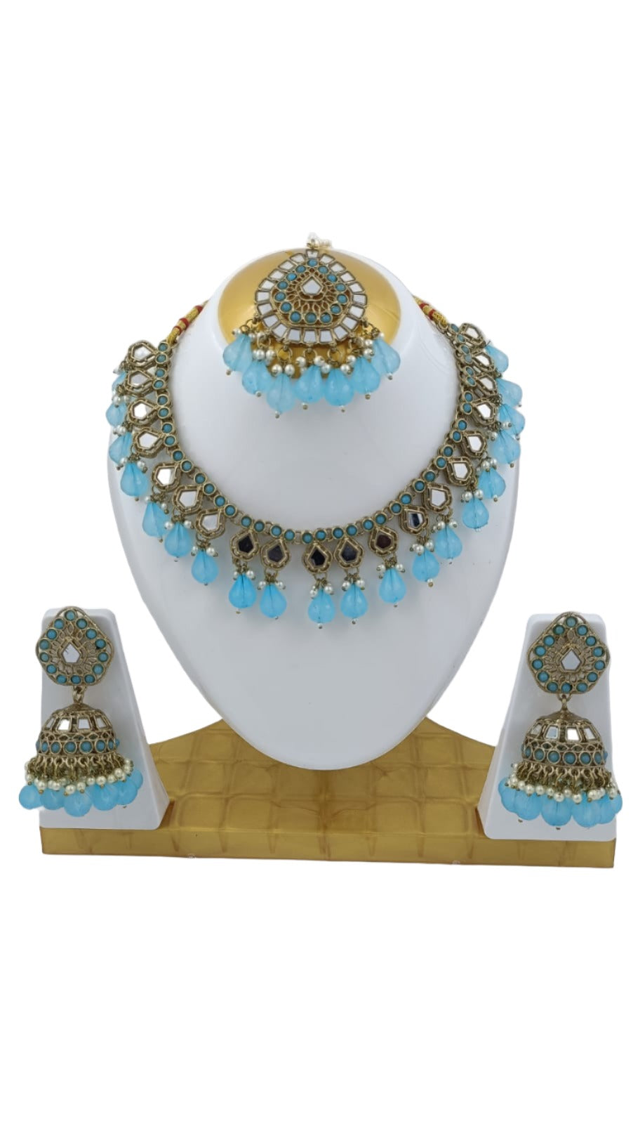 Mirror Necklace Earring with Mangtika in berlin
