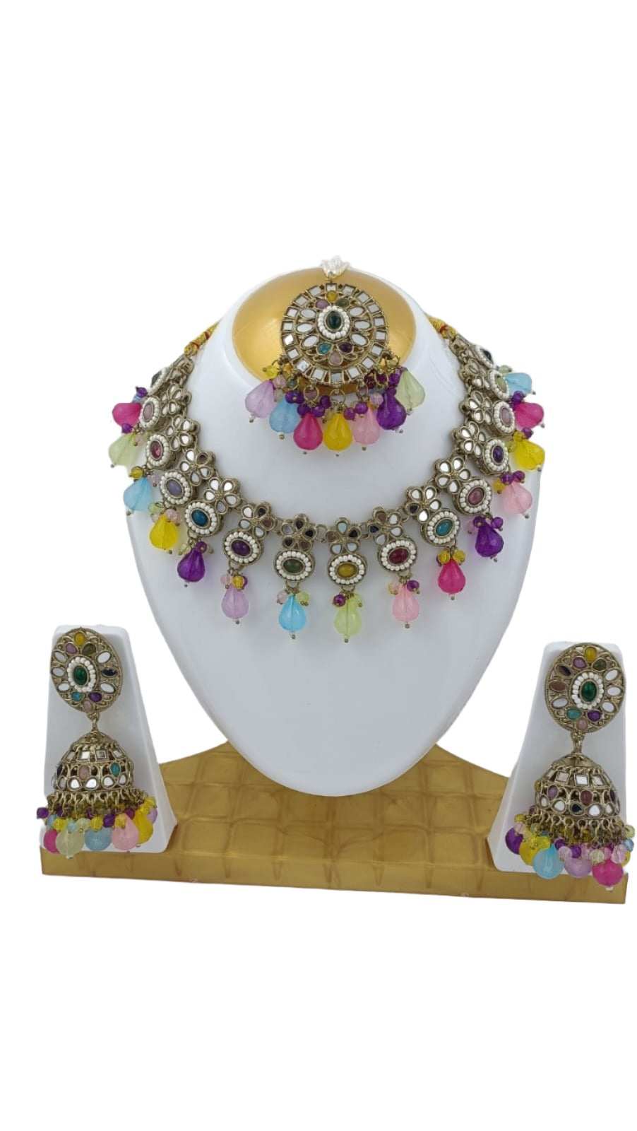 Mirror Necklace earring with Mangtika in Hamburg