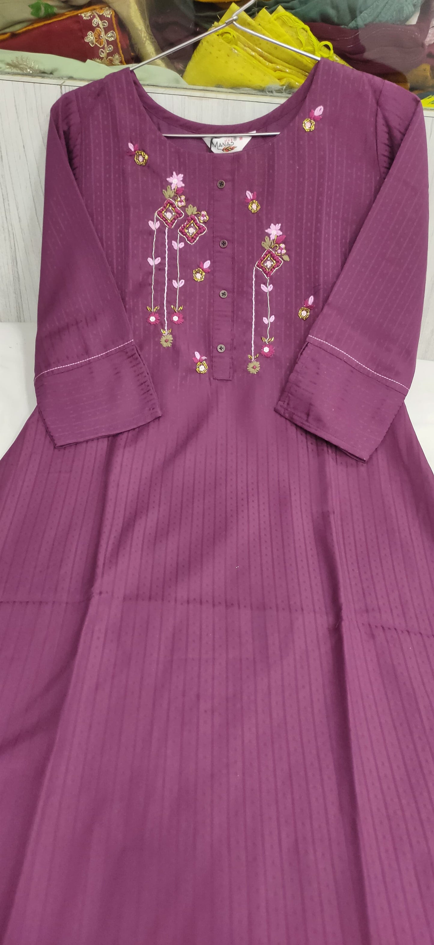 Tittle  Cotton Rayon Kurti With Handwork Embroidery in Berlin
