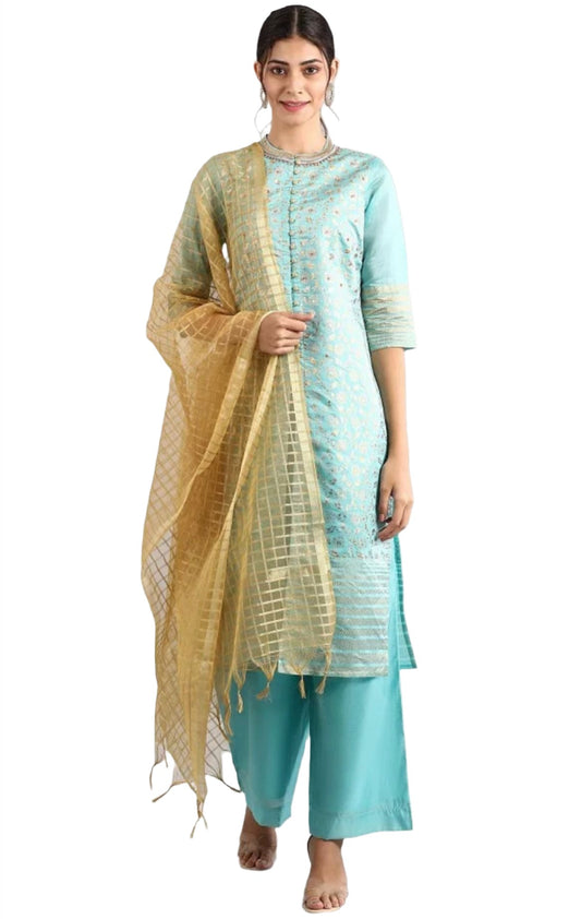 Blue-round-neck-kurta-set in Berlin