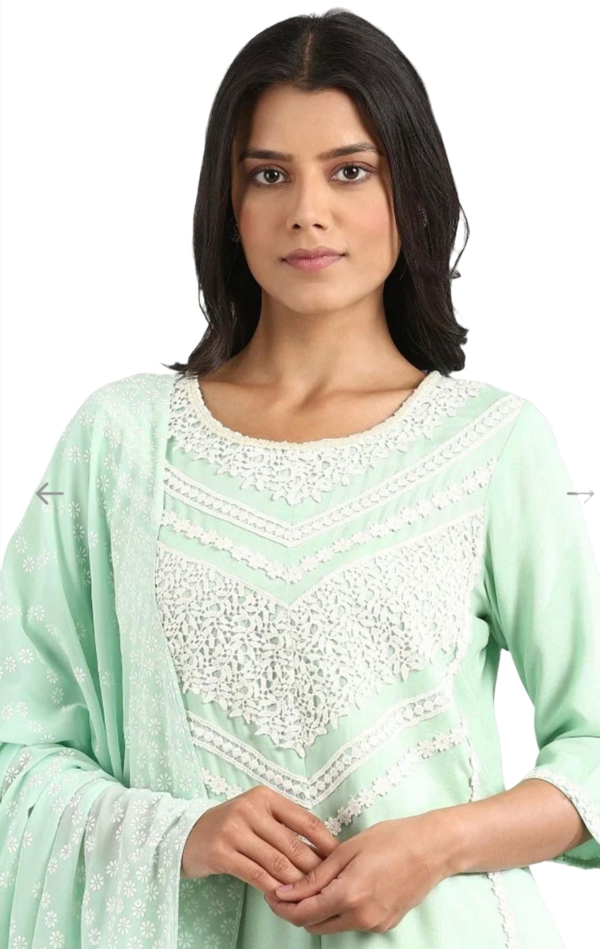 Ivory Printed kurta flared plazzo dupatta set in Munich