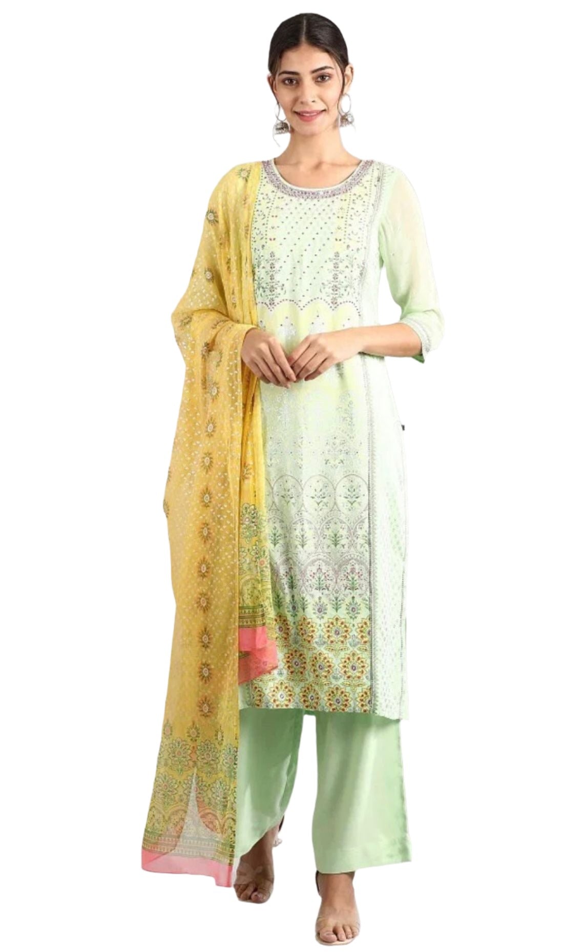 Green round Neck kurta set in Berlin