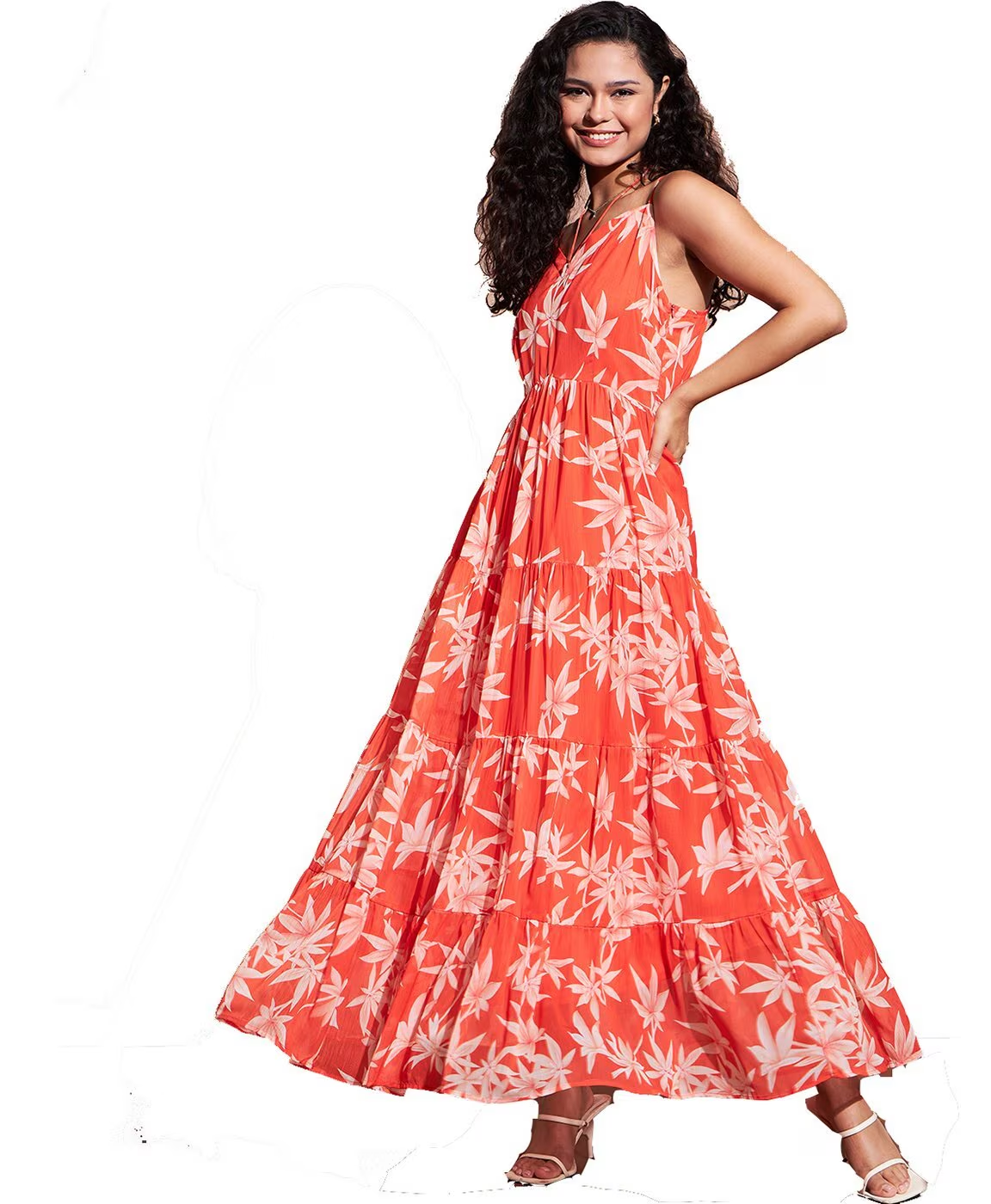 Women Floral Print Tiered Dress in Germany