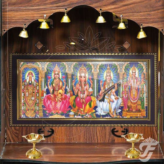 PHOTO FRAME WITH 5 GODS - Neha Couture Indian Fashion