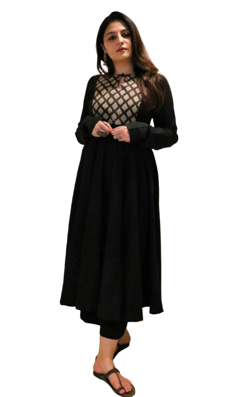 Schwarzer Jaipuri-Anzug (Indianer-Outfit)