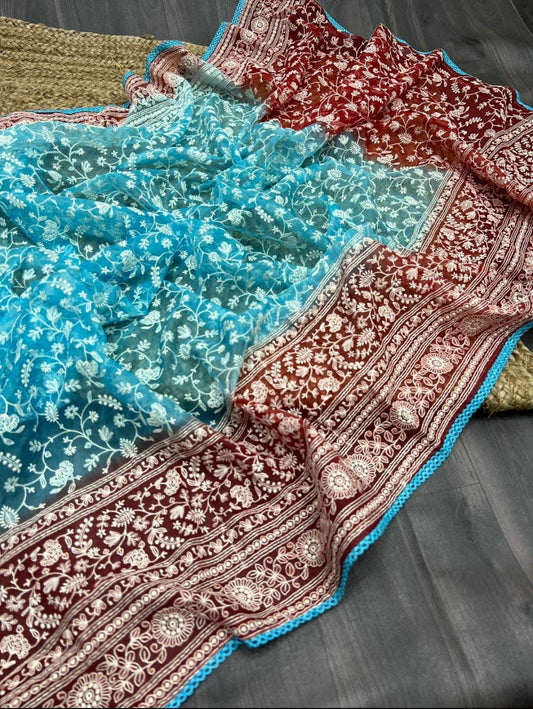 Unique Organza collection || Srivani-Chikankari β₯οΈβ₯οΈ(Indian Saree)