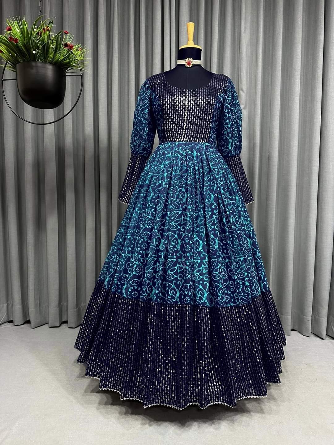 Pakistani Suit On havy Faux Georgette fabric with inner and Digital Print with Thread and Sequnce work