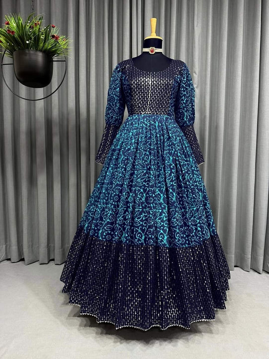 Pakistani Suit On havy Faux Georgette fabric with inner and Digital Print with Thread and Sequnce work