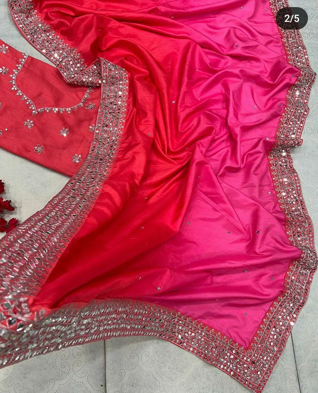 New Super Trending Mirror Work Designer Saree ππ(Indian Saree)