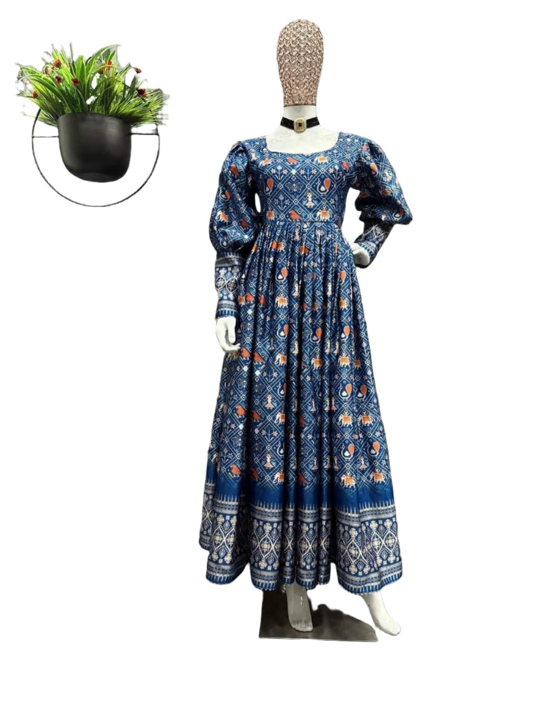 Beautiful Designer Gown On havy Gota Zari febric and Inner with Digital Print(Pakishtani Suit)