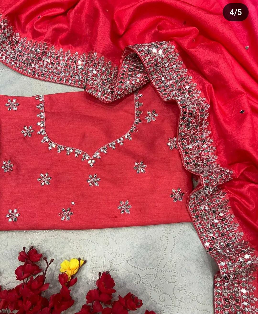New Super Trending Mirror Work Designer Saree ππ(Indian Saree)