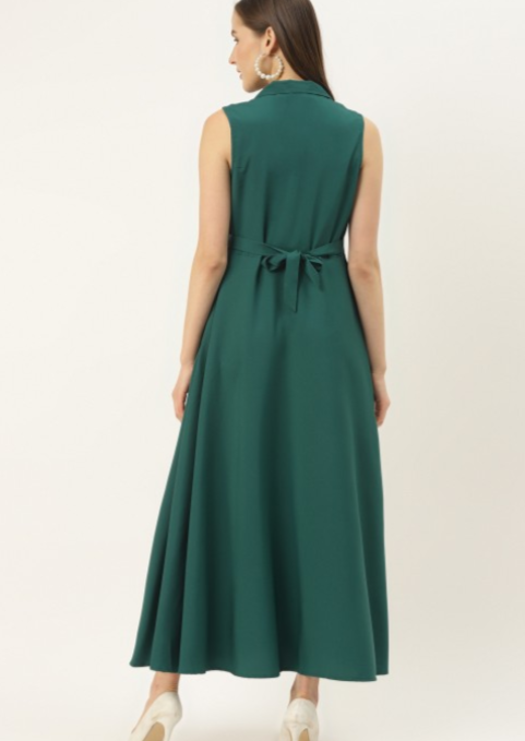 Women Green Solid Maxi Dress in Germany