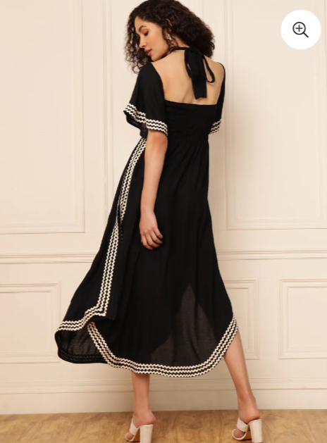 BLACK A LINE SLIT DRESS FOR WOMEN IN MUNICH