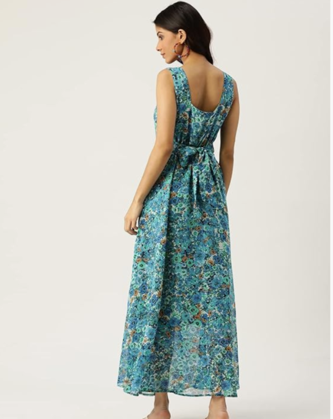 Georgette Casual Floral Maxi Dress in Berlin