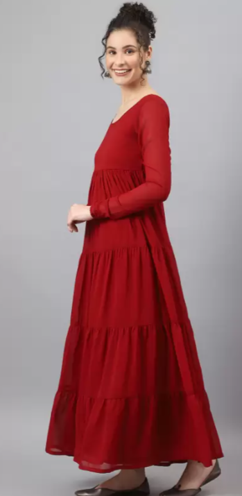 Women Solid Georgette Anarkali Kurta in Germany