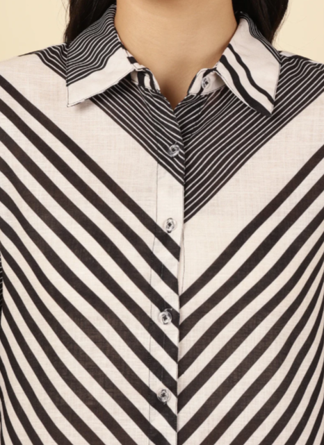 BLACK MULTI STRIPED WOMEN SHIRT DRESS in Germany