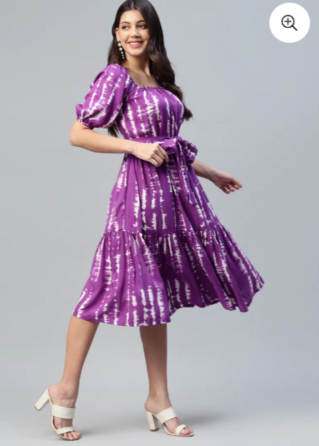 LAVENDER TIE DYE WOMEN TIERED DRESS IN BERLIN