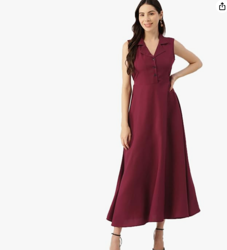 Georgette Casual Solid Maxi Dress in Germany
