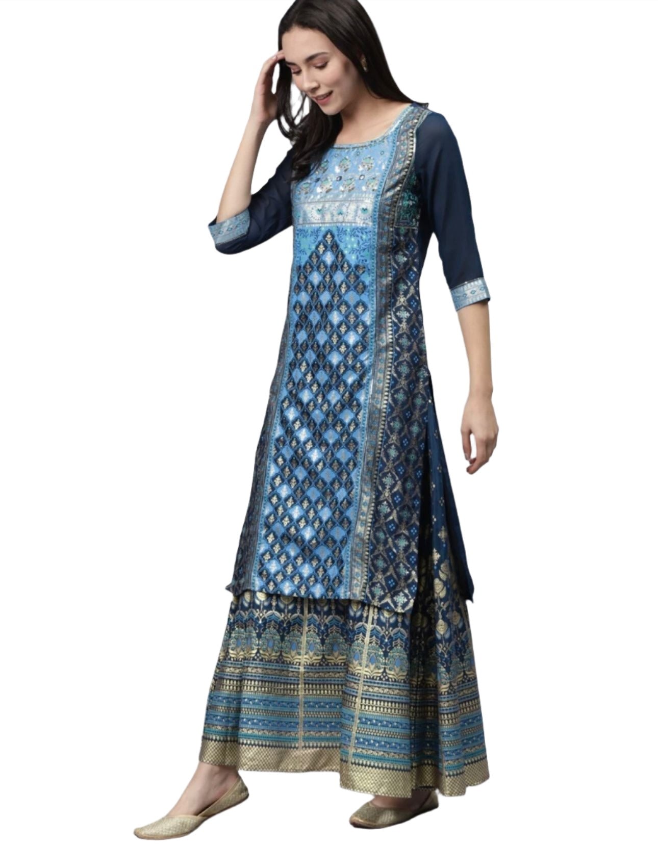 Women Viscose Rayon Kurta Skirt Set in Munich