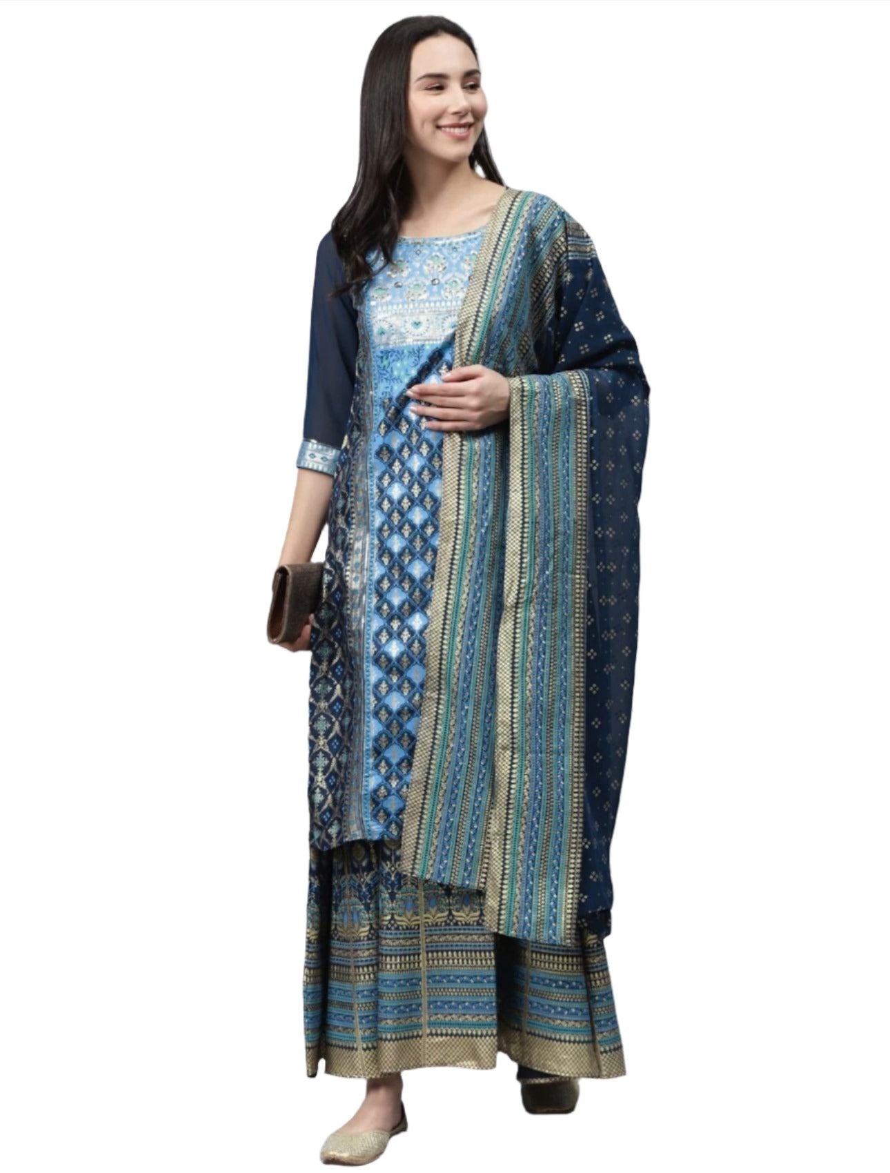 Women Viscose Rayon Kurta Skirt Set