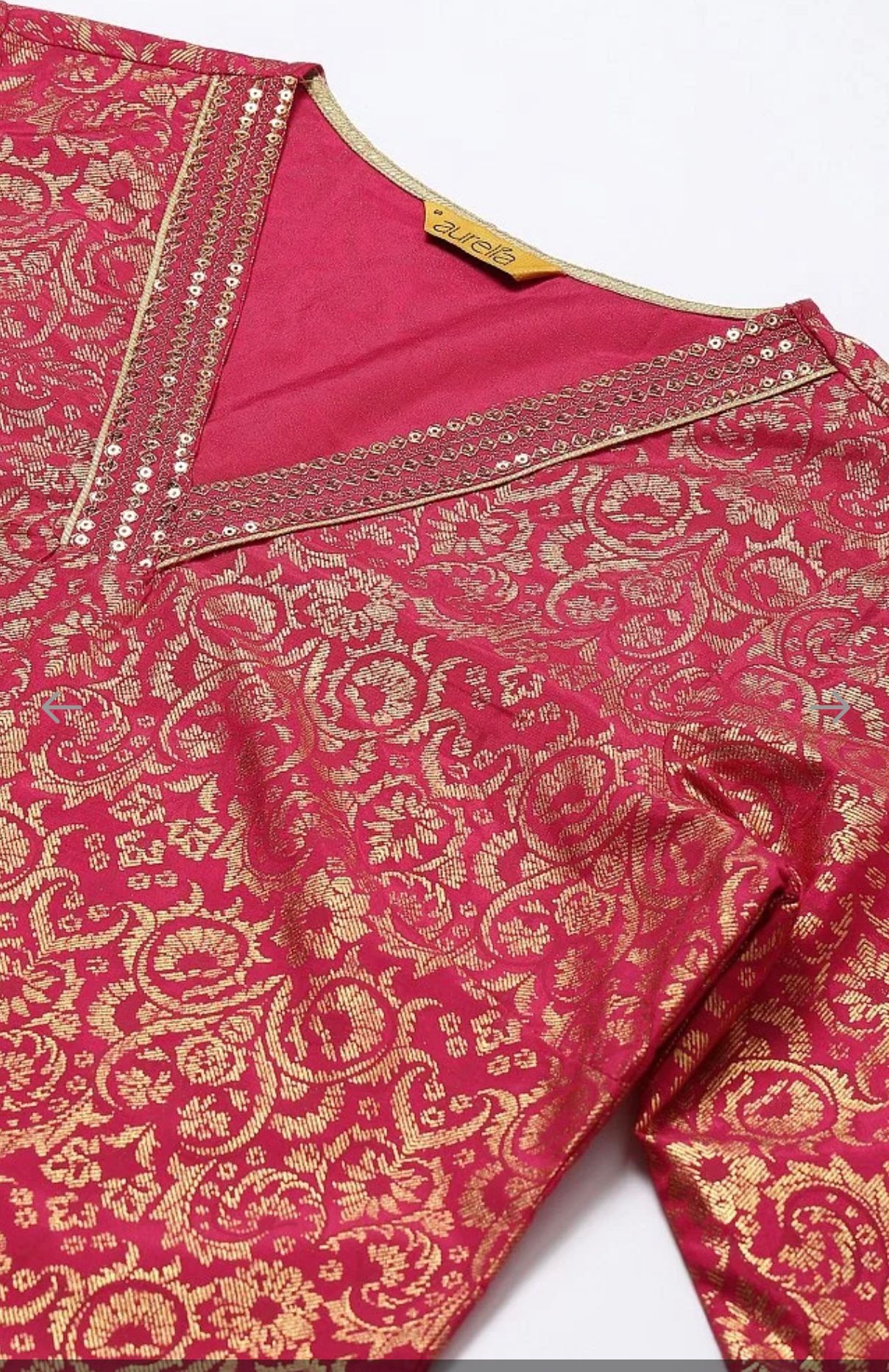 Wine Yarn-Dyed Straight kurta-Trousers-Dupatta Set in Munich