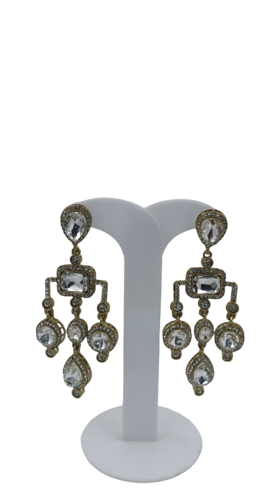 Designer Kundan Stone Studded Jhumka Golden Earrings in Paris