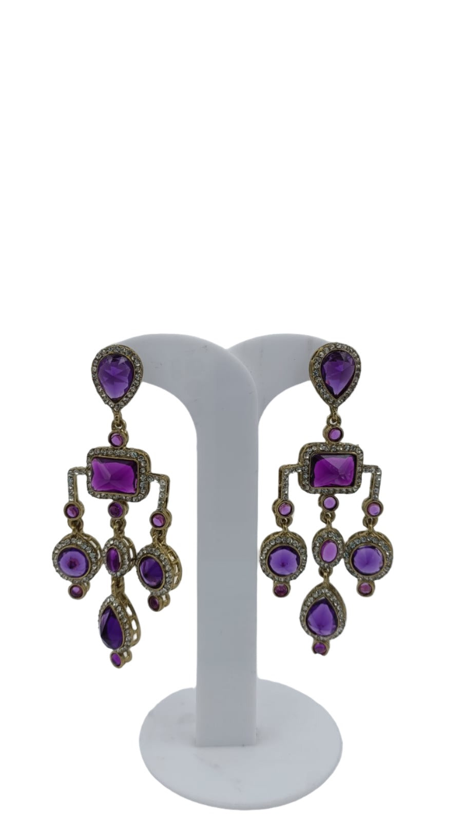 Designer Kundan Stone Studded Jhumka Golden Earrings in Essen