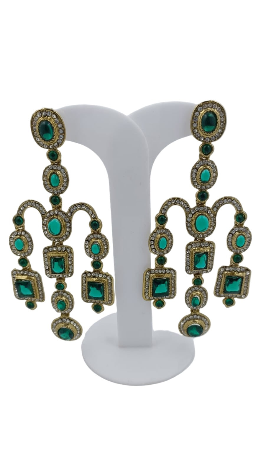 Designer Kundan Stone Studded Jhumka Golden Earrings in Essen