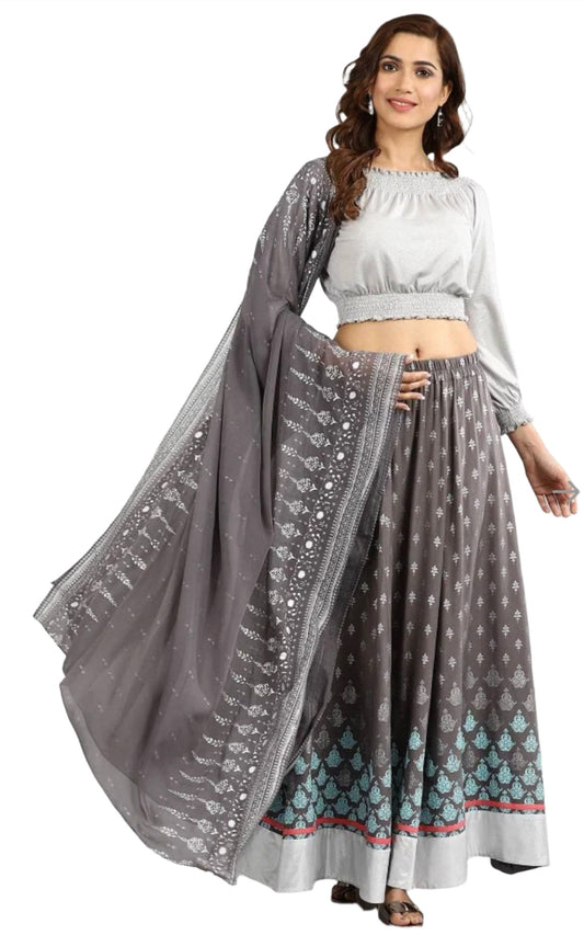 Grey Printed Skirt in Berlin