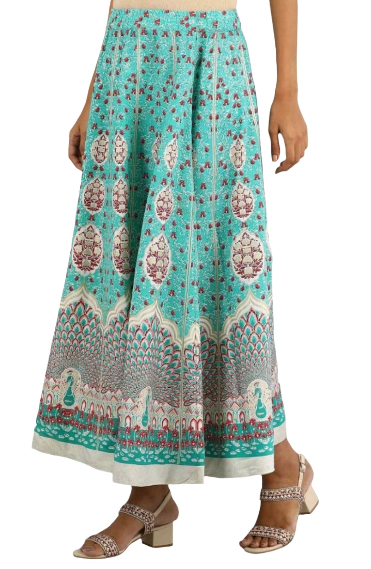 Teal Printed Skirt in Germany