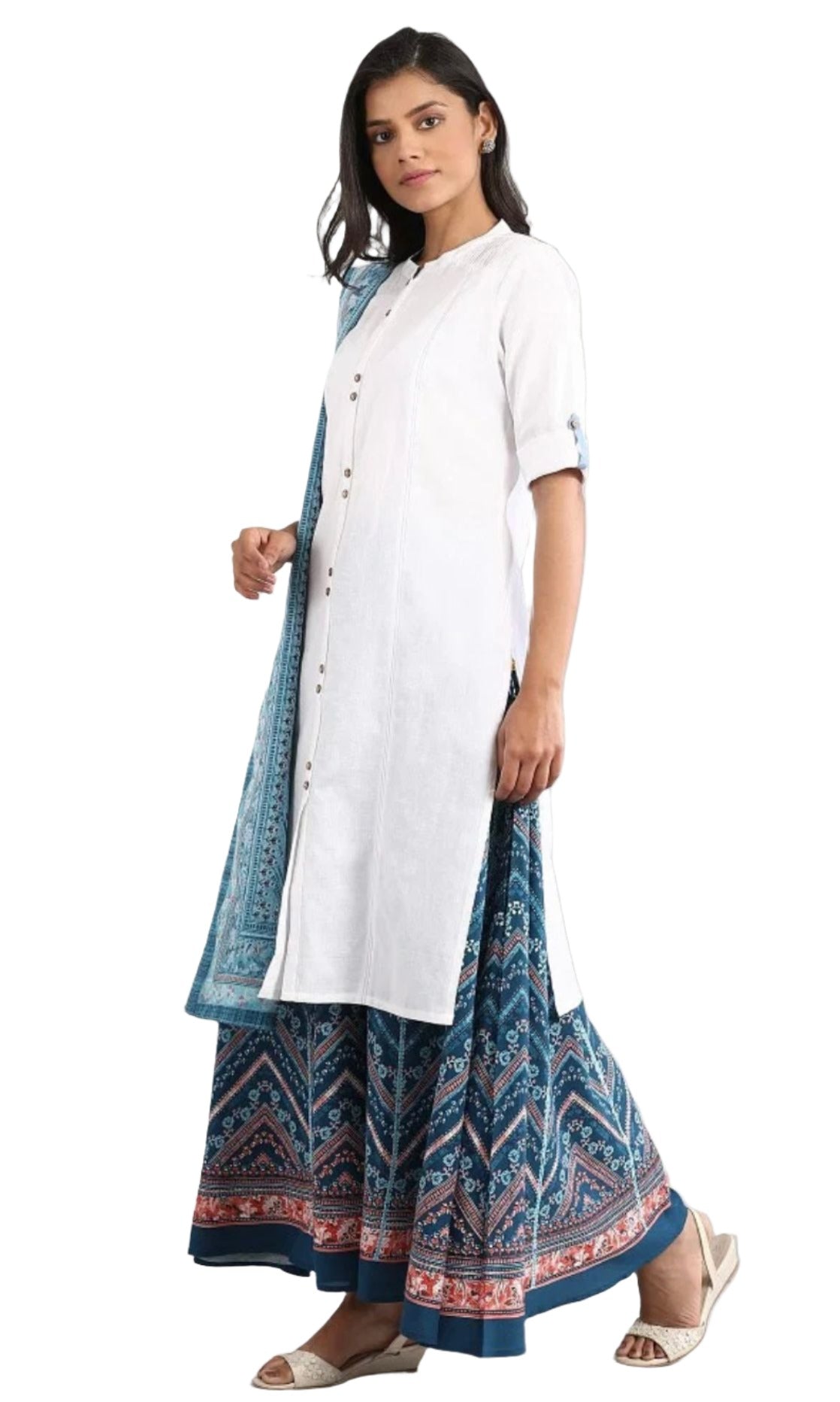 Blue Flared Printed Skirts in Germany