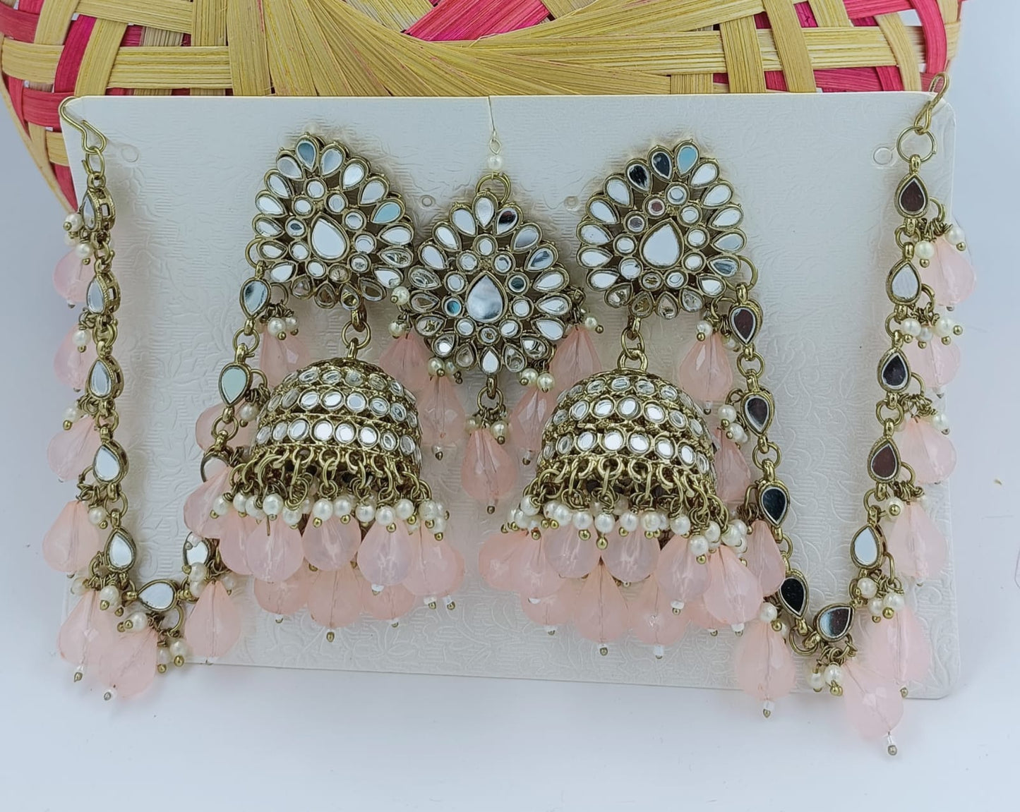 Gold Finish Kundan And Purple Bead Jhumka Earrings in Germany