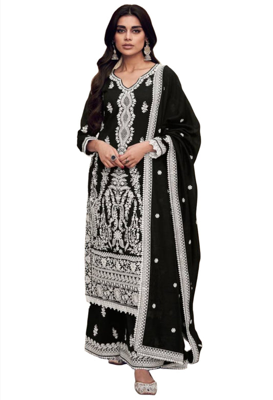 Silk Heavy Thread Work Salwar Kameez Stitched Suit in Germany