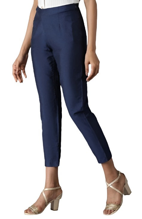Blue Solid Trouser in Munich