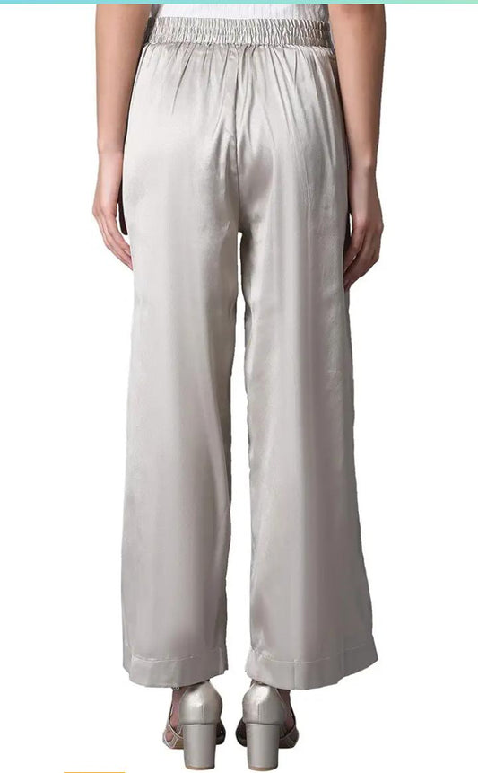 W for Women Relaxed Fit Pants embroidery and fabric detail - Neha Couture Indian Fashion