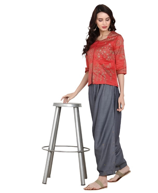 Women Flared Blue Polycotton Trousers in Germany