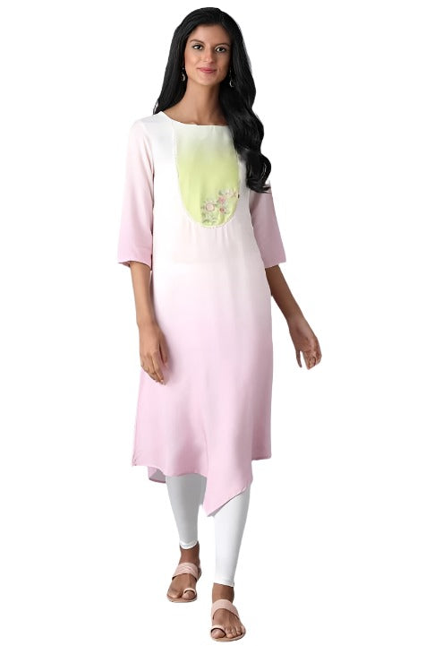 Bubblegum Pink Asymetric kurta in Paris